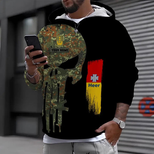 Personalized Germany Soldier/ Veteran Camo With Name And Rank Hoodie 3D Printed - 0610230001