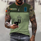 T-shirt personnalisé avec camouflage soldat/vétéran belge avec nom et grade imprimé en 3D - 0710230001
