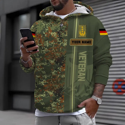 Personalized Germany Soldier/ Veteran Camo With Name And Rank Hoodie 3D Printed - 0610230005