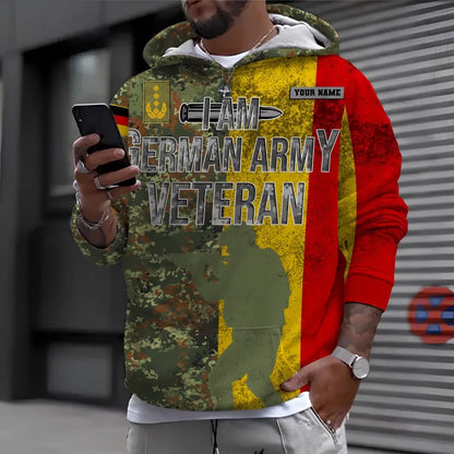 Personalized Germany Soldier/ Veteran Camo With Name And Rank Hoodie 3D Printed - 0610230006