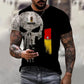 T-shirt personnalisé avec camouflage soldat/vétéran allemand avec nom et grade imprimé en 3D - 0610230001