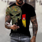 T-shirt personnalisé avec camouflage soldat/vétéran allemand avec nom et grade imprimé en 3D - 0610230001