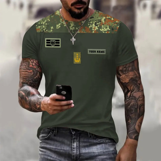 Personalized Germany Soldier/ Veteran Camo With Name And Rank T-shirt 3D Printed - 0610230003