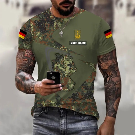 Personalized Germany Soldier/ Veteran Camo With Name And Rank T-shirt 3D Printed - 0610230004