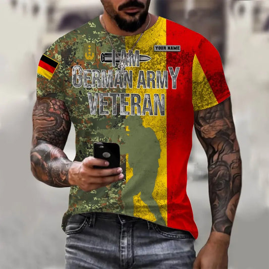 Personalized Germany Soldier/ Veteran Camo With Name And Rank T-shirt 3D Printed - 0610230006