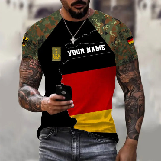 Personalized Germany Soldier/ Veteran Camo With Name And Rank T-shirt 3D Printed - 0610230014