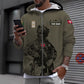 Sweat à capuche personnalisé avec camouflage soldat/vétéran du Danemark avec nom et grade - 16968096