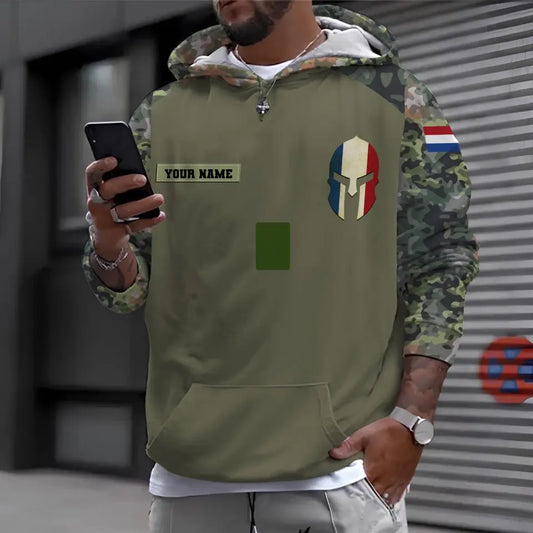 Personalized Netherlands Soldier/ Veteran Camo With Name And Rank Hoodie 3D Printed - 1010230001