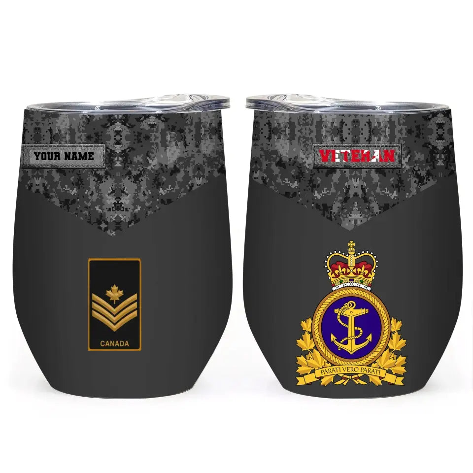 Personalized Canadian Veteran/ Soldier With Rank And Name Camo Tumbler All Over Printed 1210230001
