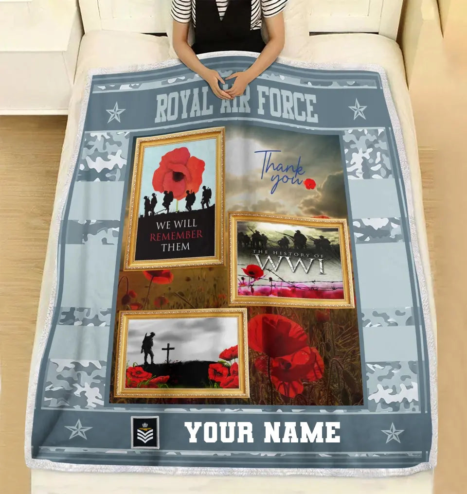 Personalized British Soldier/ Veteran Camo With Name And Rank Fleece Blanket 3D Printed - 16971552