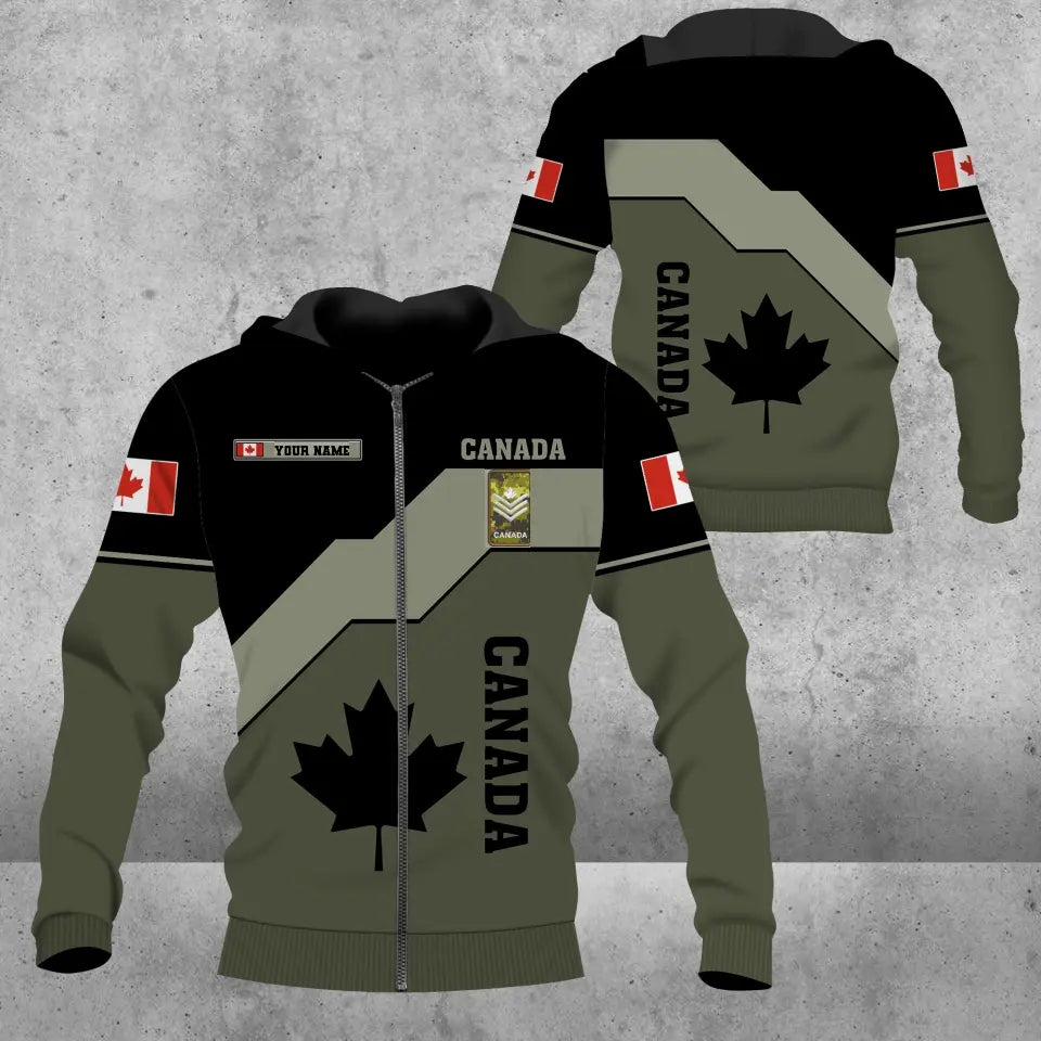 Personalized Canada Solider/ Veteran Camo With Name And Rank Hoodie - 3103230002