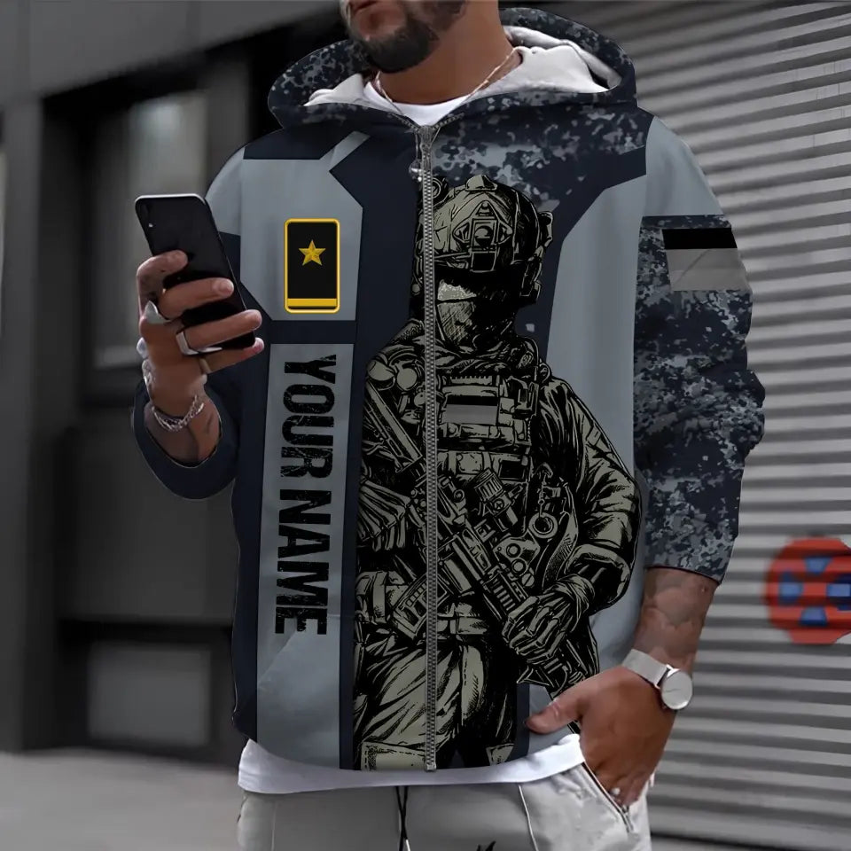 Personalized Germany Soldier/ Veteran Camo With Name And Rank Hoodie 3D Printed - 16963776