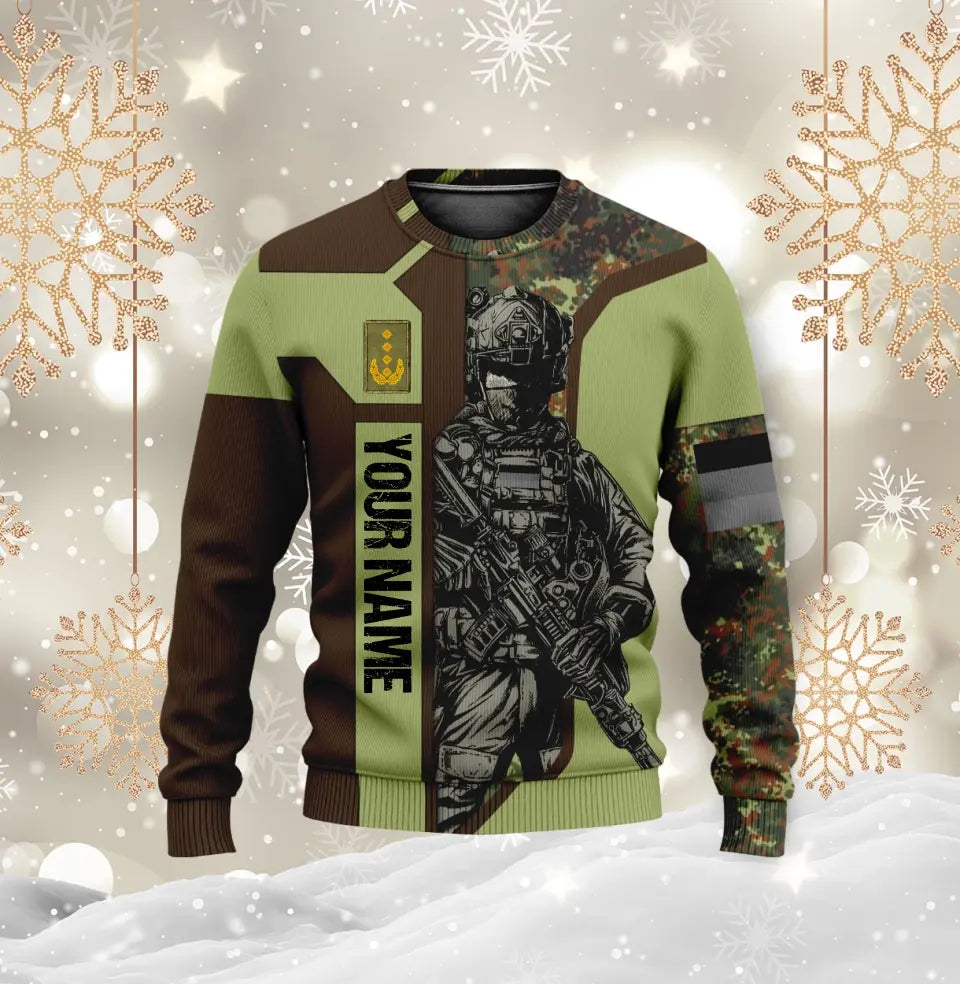 Personalized Germany Soldier/ Veteran Camo With Name And Rank Hoodie 3D Printed - 16963776