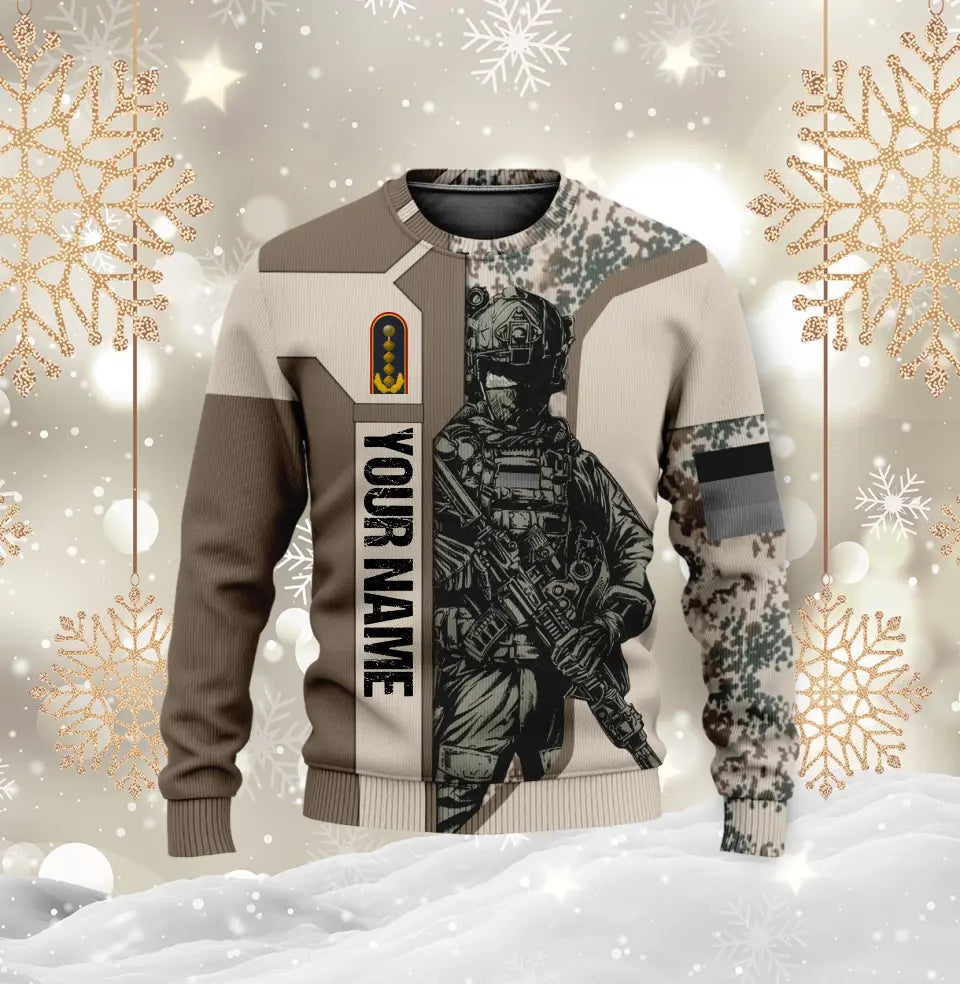 Personalized Germany Soldier/ Veteran Camo With Name And Rank Hoodie 3D Printed - 16963776