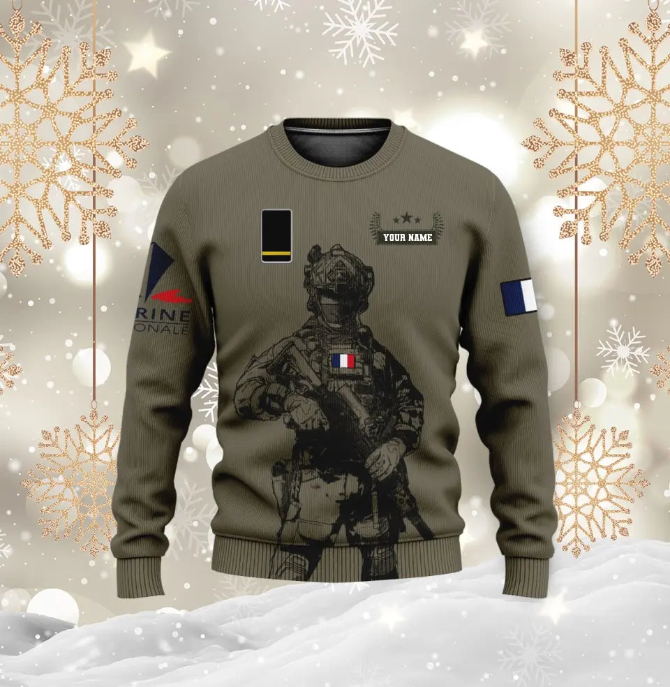 Personalized France Soldier/ Veteran Camo With Name And Rank Hoodie 3D Printed - 0310230004