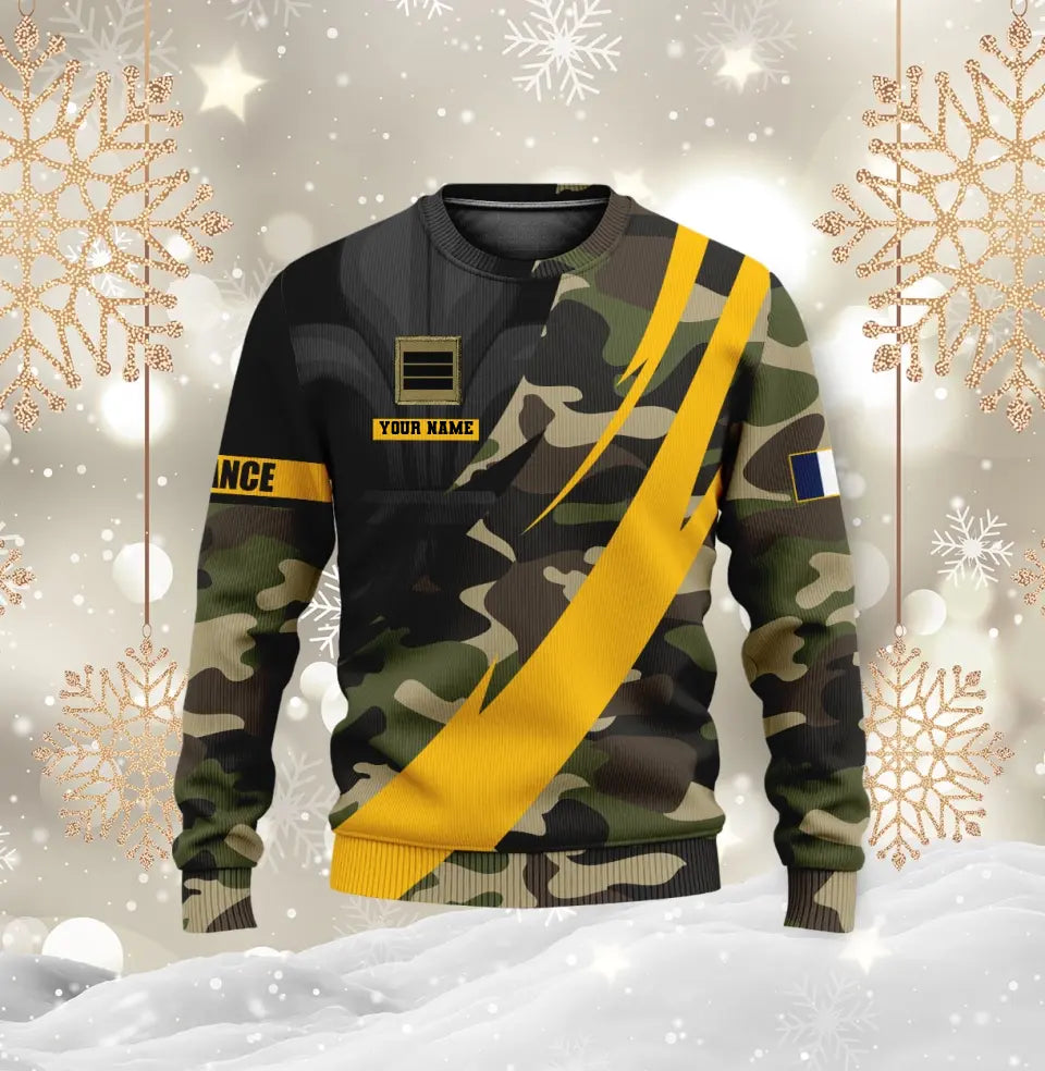 Personalized France Soldier/ Veteran Camo With Name And Rank Hoodie 3D Printed - 1696291206