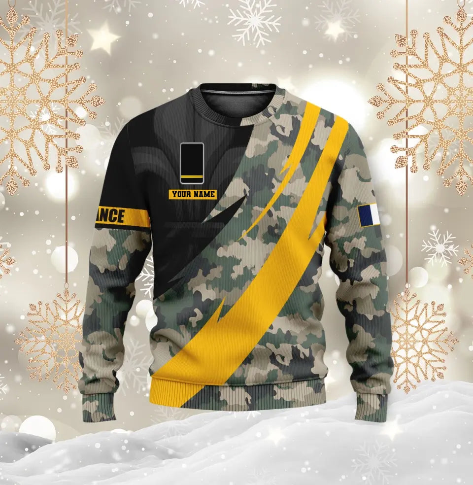 Personalized France Soldier/ Veteran Camo With Name And Rank Hoodie 3D Printed - 1696291206