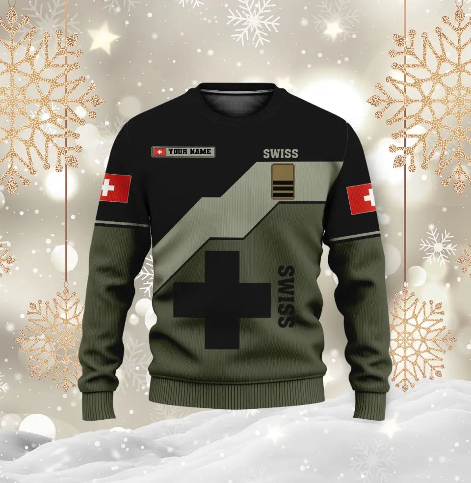 Personalized Swiss Soldier/ Veteran Camo With Name And Rank Hoodie - 16962912