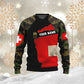 Sweat à capuche personnalisé avec nom et grade de soldat/vétéran suisse camouflage - 1696291217