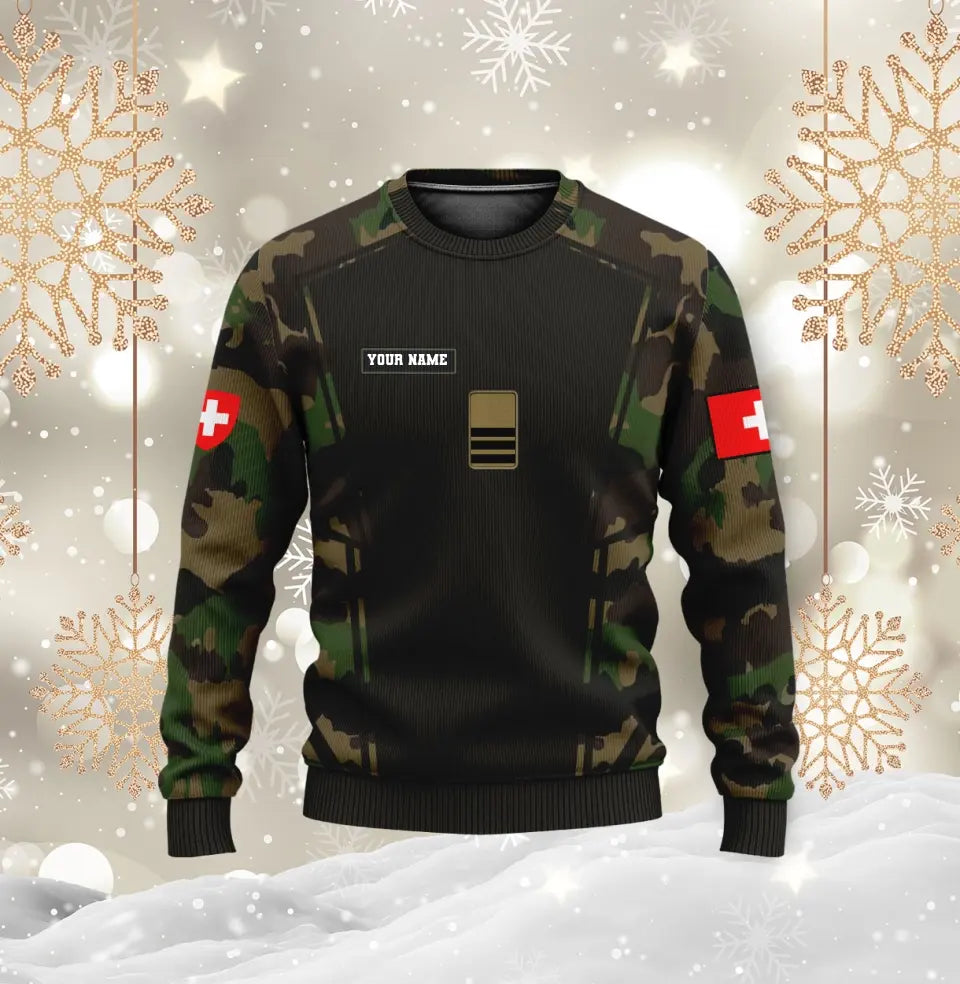 Personalized Swiss Soldier/ Veteran Camo With Name And Rank Hoodie - 0310230019