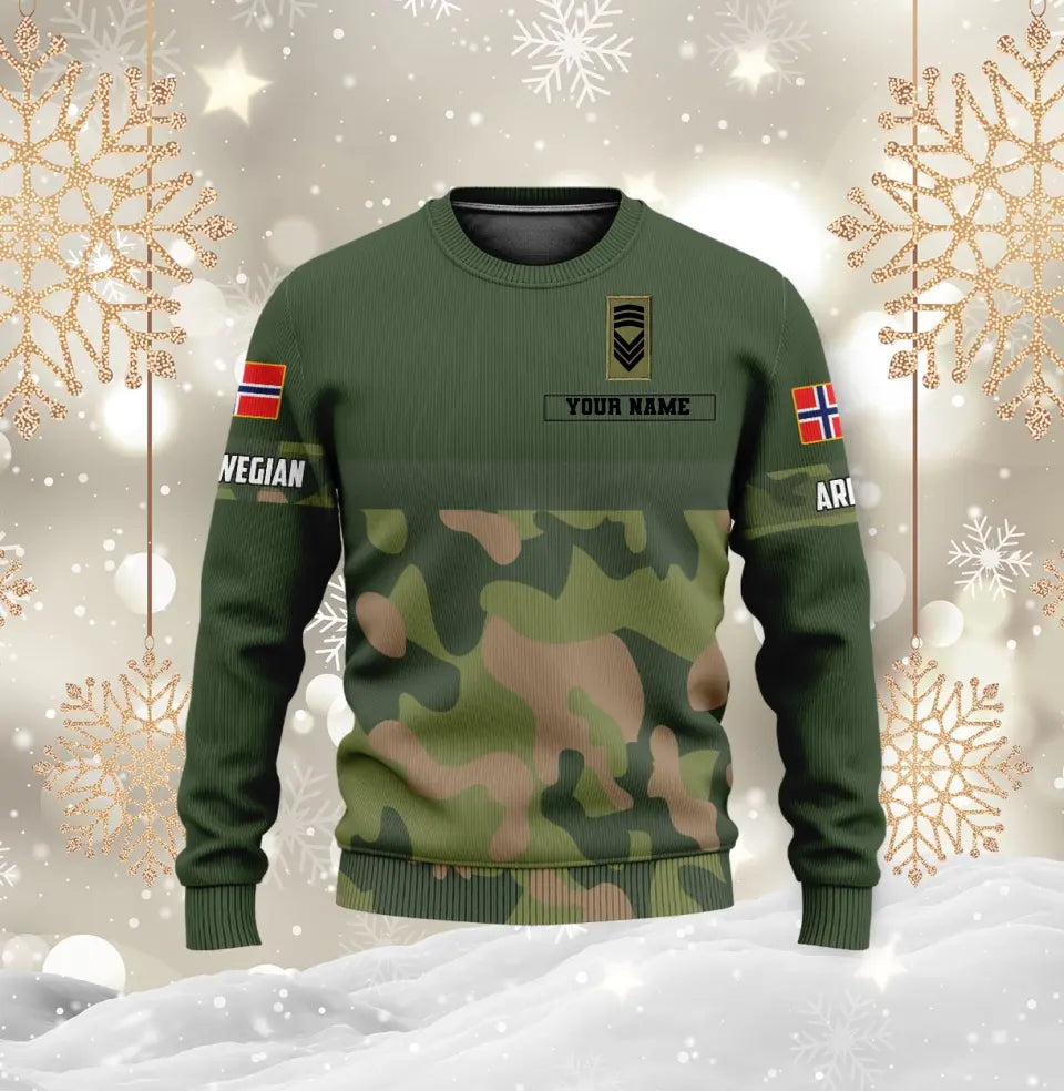 Personalized Norway Soldier/ Veteran Camo With Name And Rank Hoodie - 0310230011