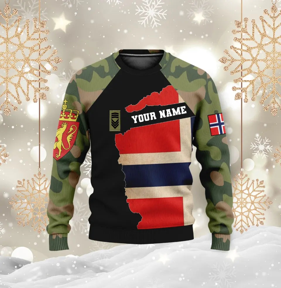 Personalized Norway Soldier/ Veteran Camo With Name And Rank Hoodie - 0310230012