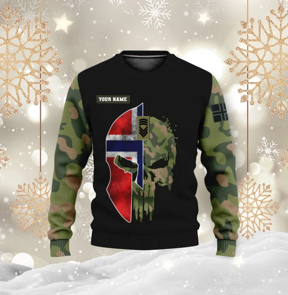 Personalized Norway Soldier/ Veteran Camo With Name And Rank Hoodie - 0310230013