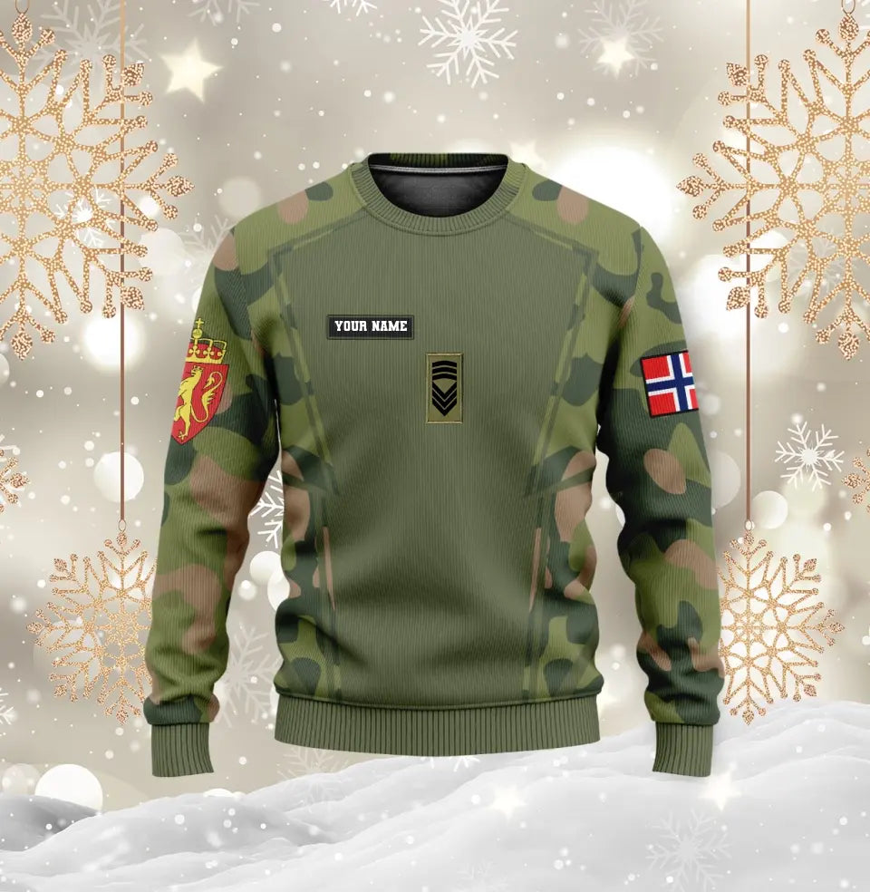 Personalized Norway Soldier/ Veteran Camo With Name And Rank Hoodie - 0310230014