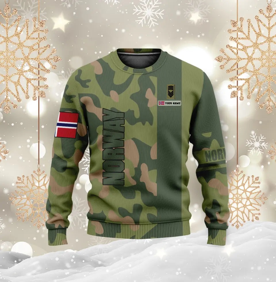 Personalized Norway Soldier/ Veteran Camo With Name And Rank Hoodie - 0310230017