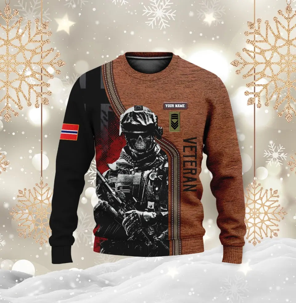 Personalized Norway Soldier/ Veteran Camo With Name And Rank Hoodie - 0310230018