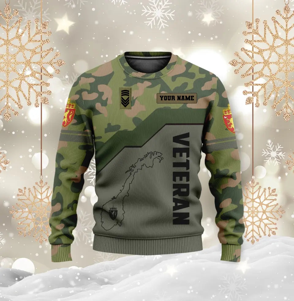 Personalized Norway Soldier/ Veteran Camo With Name And Rank Hoodie - 1696291219