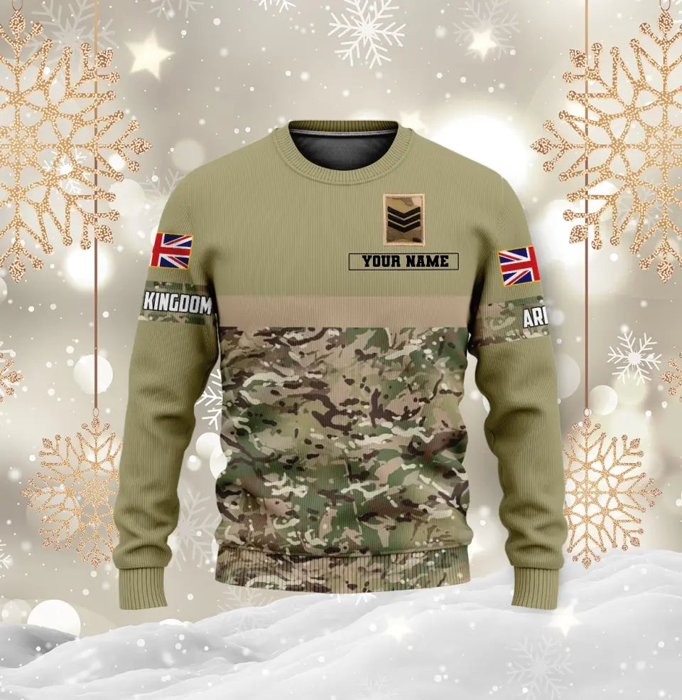 Personalized UK Soldier/ Veteran Camo With Name And Rank Hoodie 3D Printed - 04102300010