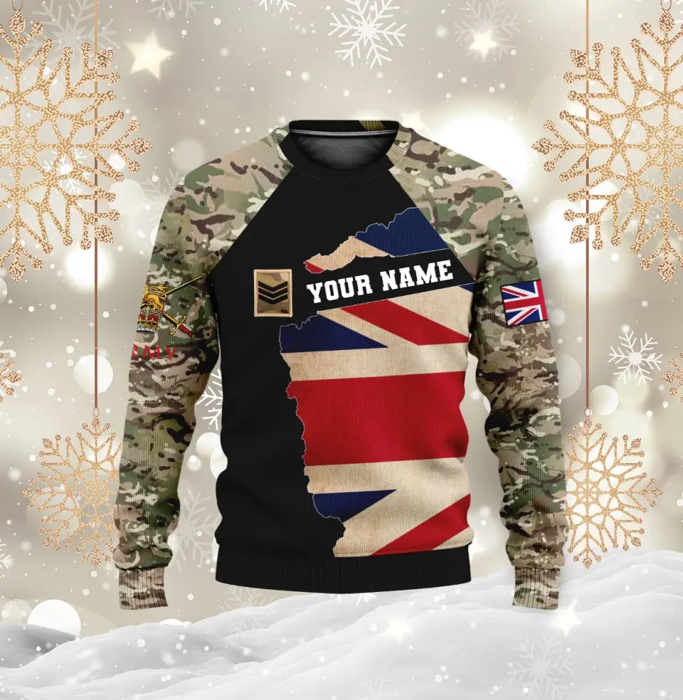 Personalized UK Soldier/ Veteran Camo With Name And Rank Hoodie 3D Printed - 04102300011