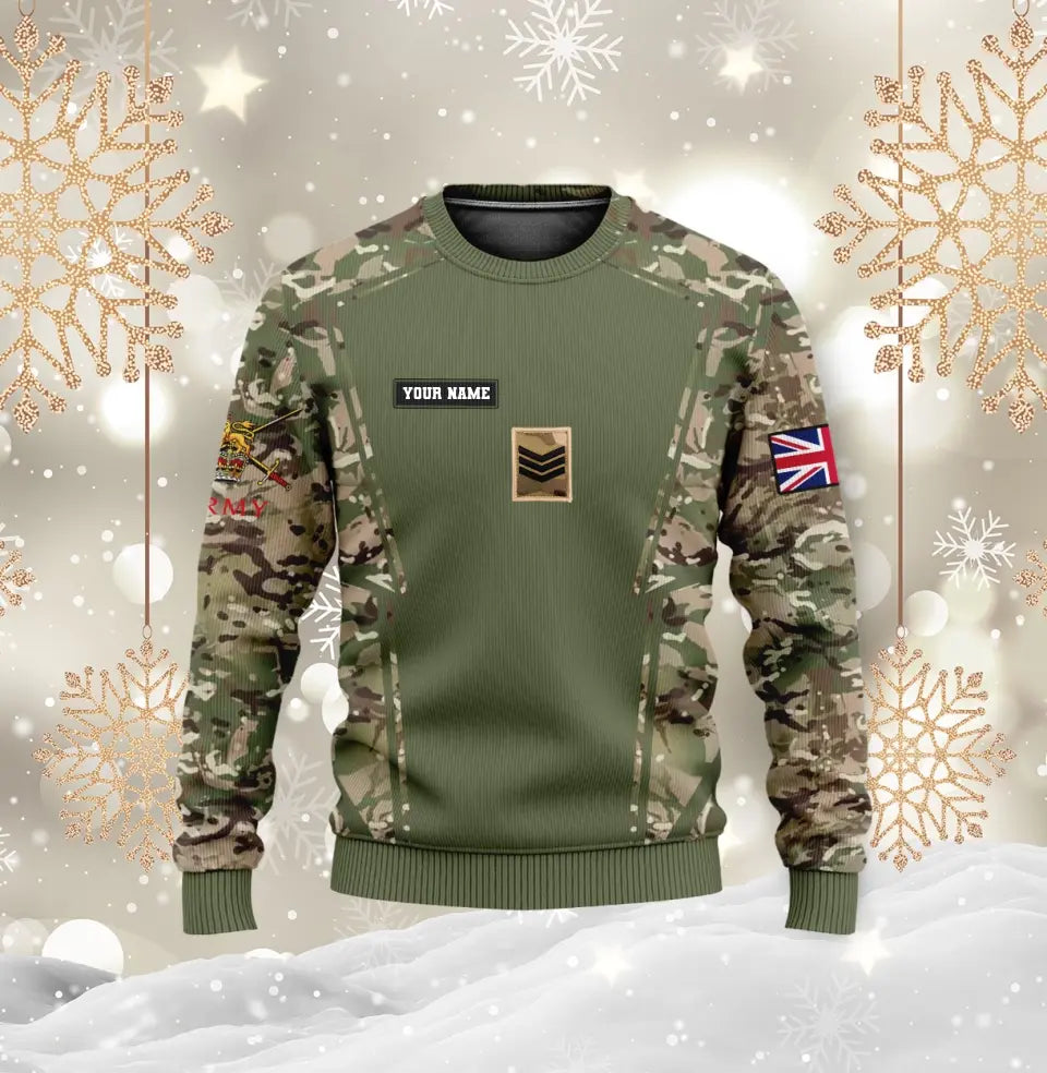 Personalized UK Soldier/ Veteran Camo With Name And Rank Hoodie 3D Printed - 1696377611