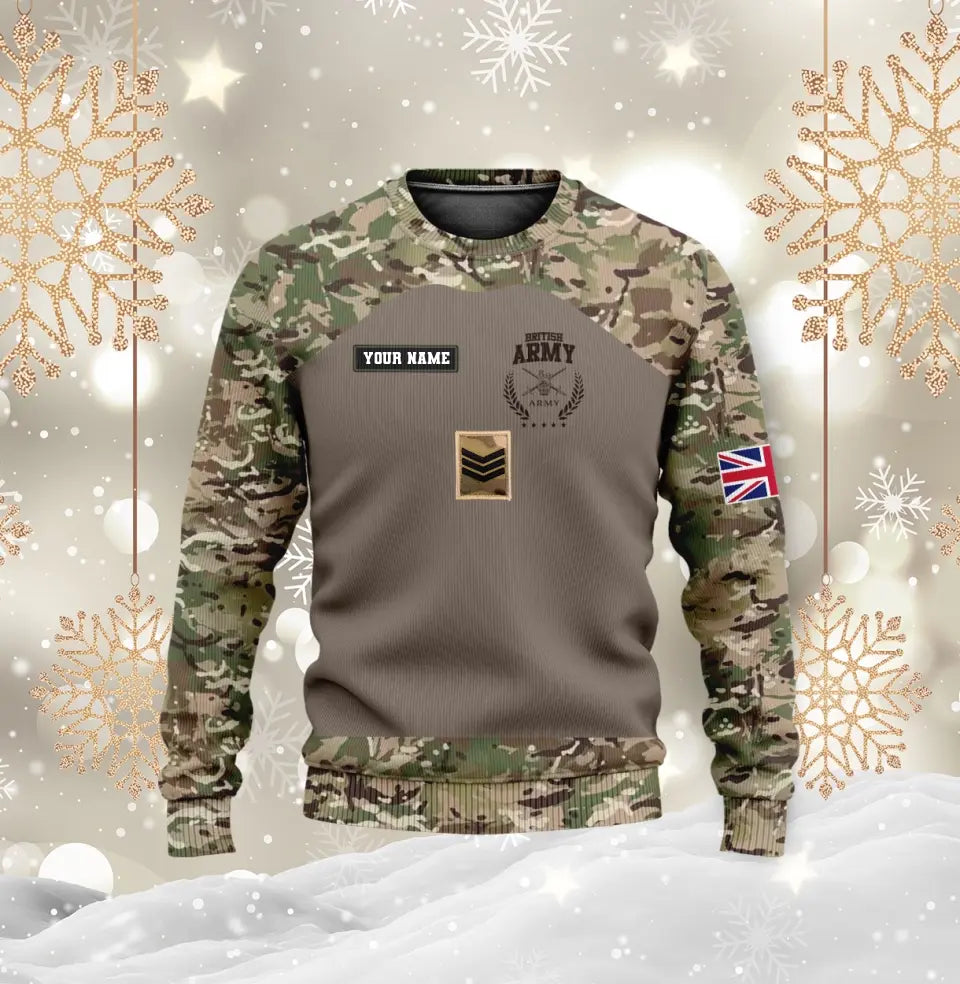 Personalized UK Soldier/ Veteran Camo With Name And Rank Hoodie 3D Printed - 1696377607