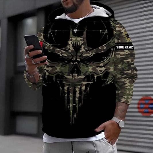 Personalized France Soldier/ Veteran Camo With Name And Rank Hoodie 3D Printed -  2010230001