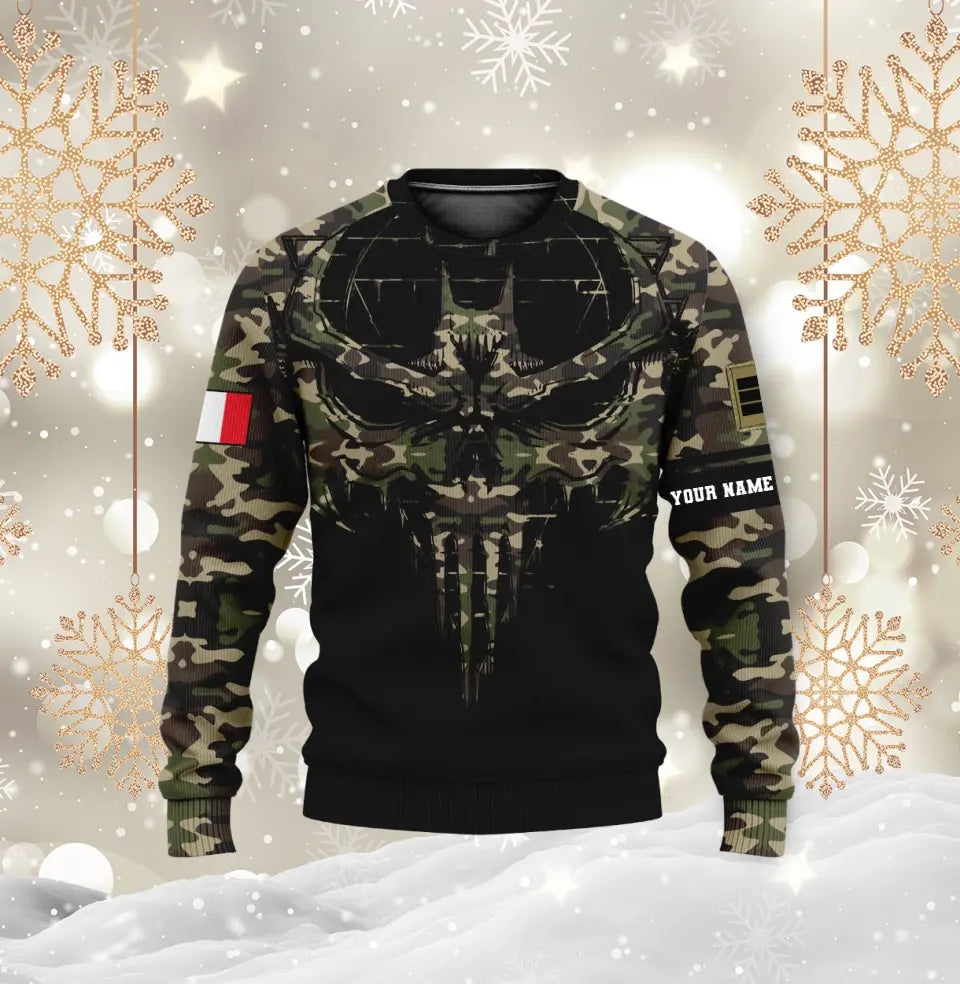Personalized France Soldier/ Veteran Camo With Name And Rank Hoodie 3D Printed -  2010230001