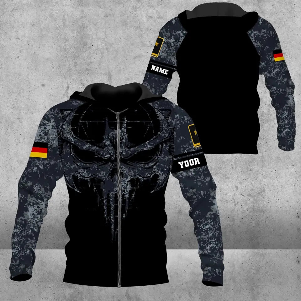 Personalized Germany Soldier/ Veteran Camo With Name And Rank Hoodie 3D Printed - 2010230001