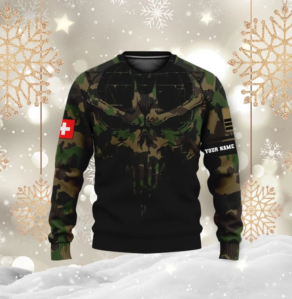 Personalized Swiss Soldier/ Veteran Camo With Name And Rank Hoodie - 2010230001