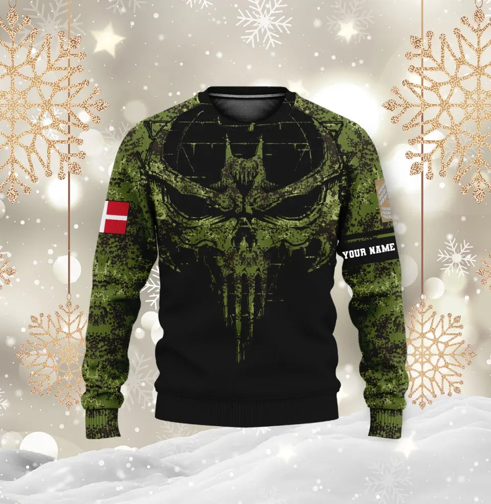 Personalized Denmark Soldier/ Veteran Camo With Name And Rank Hoodie - 2010230001