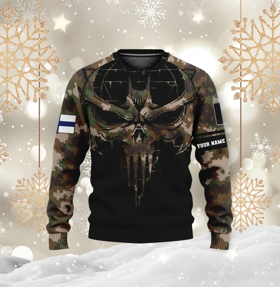 Personalized Finland Soldier/ Veteran Camo With Name And Rank Hoodie 3D Printed - 2010230001
