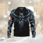 Personalisierter Kapuzenpullover mit irischem Soldaten-/Veteranen-Tarnmuster und Namen und Rang, 3D-Druck – 16977600