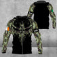 Personalisierter Kapuzenpullover mit irischem Soldaten-/Veteranen-Tarnmuster und Namen und Rang, 3D-Druck – 16977600