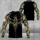 Personalisierter Kapuzenpullover mit irischem Soldaten-/Veteranen-Tarnmuster und Namen und Rang, 3D-Druck – 16977600