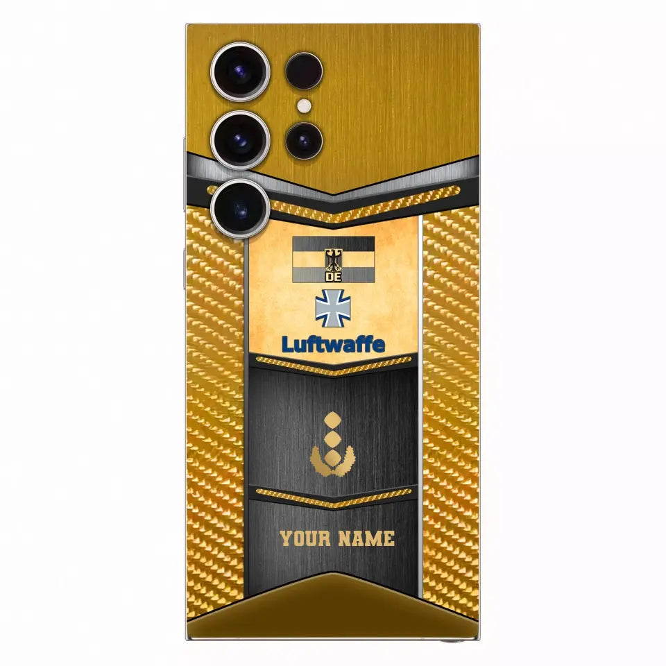 Personalisierte Handyhülle mit Aufdruck „Deutschlands Soldat/Veteran“ mit Rang und Namen – 2310230001