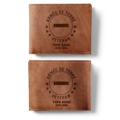 Personalized Rank And Name France Soldier/Veterans Leather Wallet - 16971552