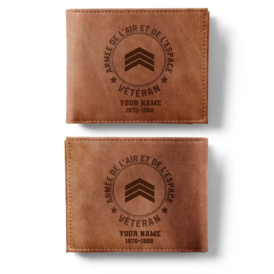Personalized Rank And Name France Soldier/Veterans Leather Wallet - 16971552