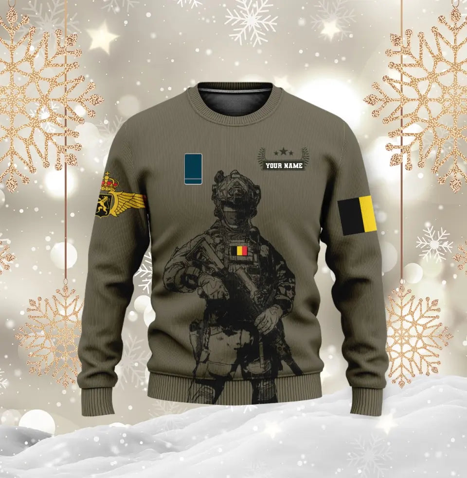 Personalized Belgium Soldier/ Veteran Camo With Name And Rank Hoodie 3D Printed - 0910230001