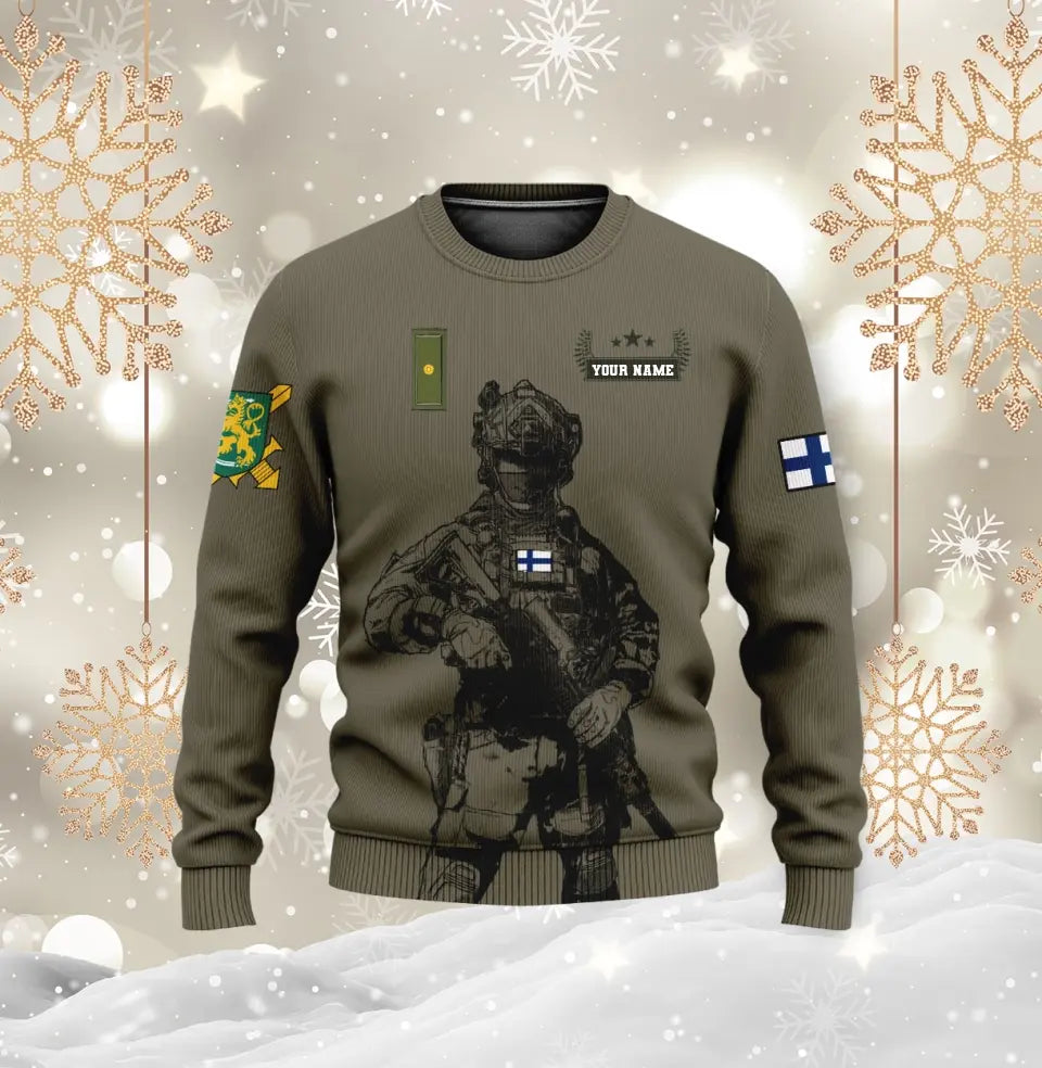 Personalized Finland Soldier/ Veteran Camo With Name And Rank Hoodie 3D Printed - 0910230001