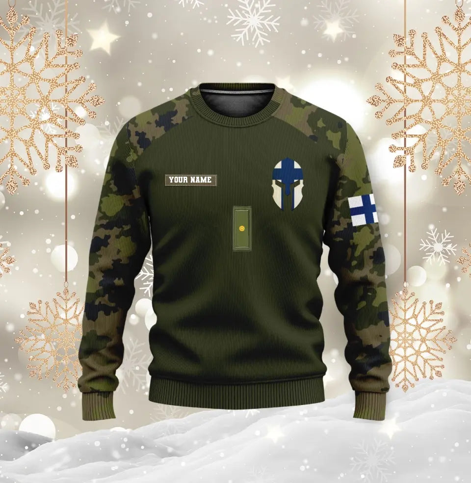 Personalized Finland Soldier/ Veteran Camo With Name And Rank Hoodie 3D Printed - 1010230001